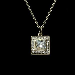 Elegant Gold and Silver Swarovski Crystal Pendant Necklace.